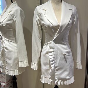 Misguided pleated detail blazer dress size 2